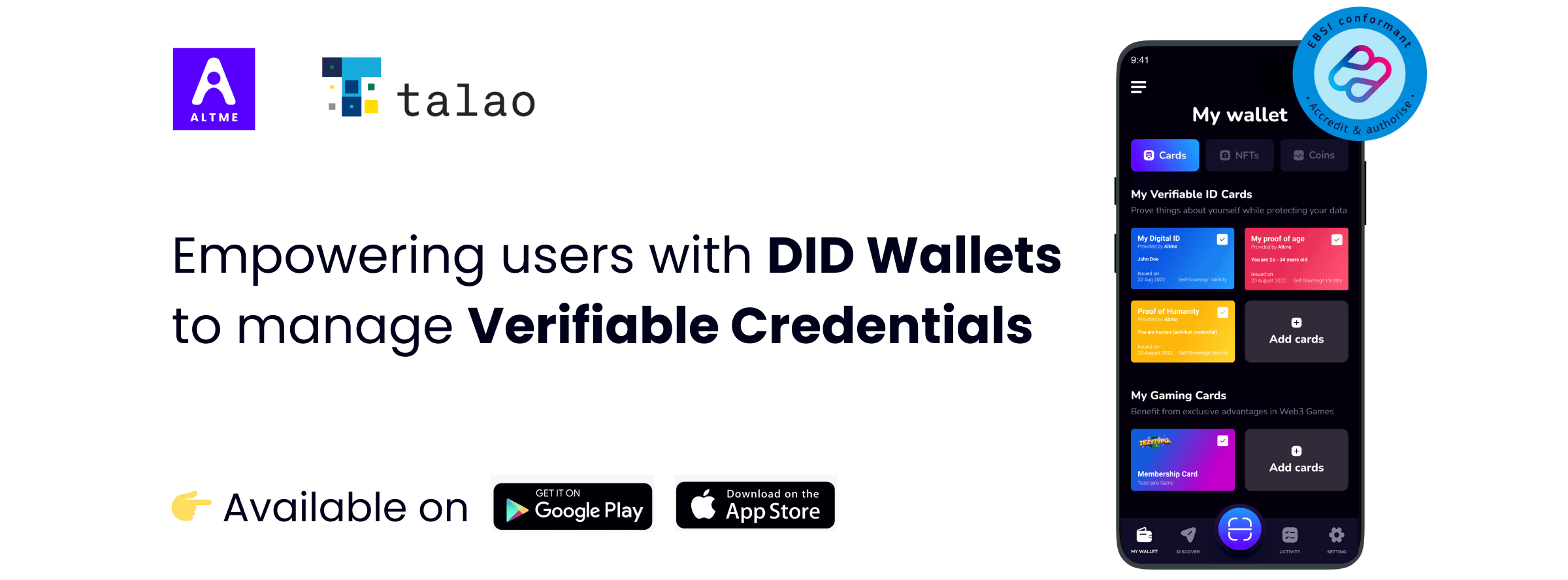 DID Wallets to manage verifiable credentials