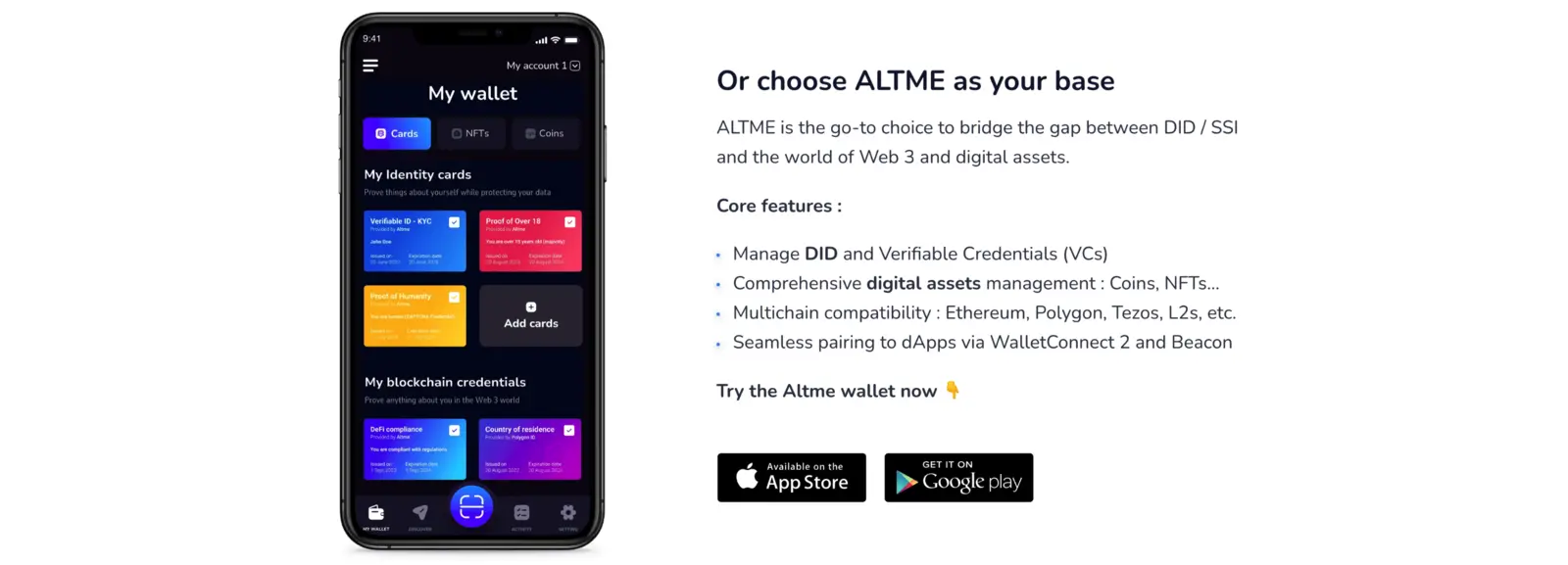 Altme SSI & Web 3 wallet